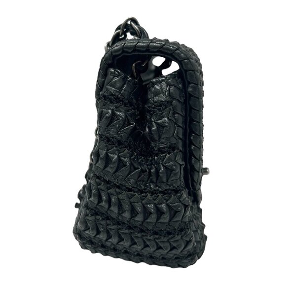 CHANEL CC Mark Logo Shoulder Bag Crossbody Turnlock Chain Leather Black [105803] - Picture 7 of 14